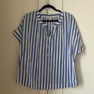 J. Crew x Point Sur Swiss Dot Striped Shirt in Size XL